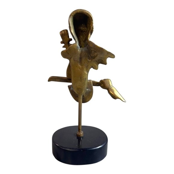 Vintage Art Deco Style 8” Music Musician Violin Player Brass Figure Statue Gift - Picture 3 of 7